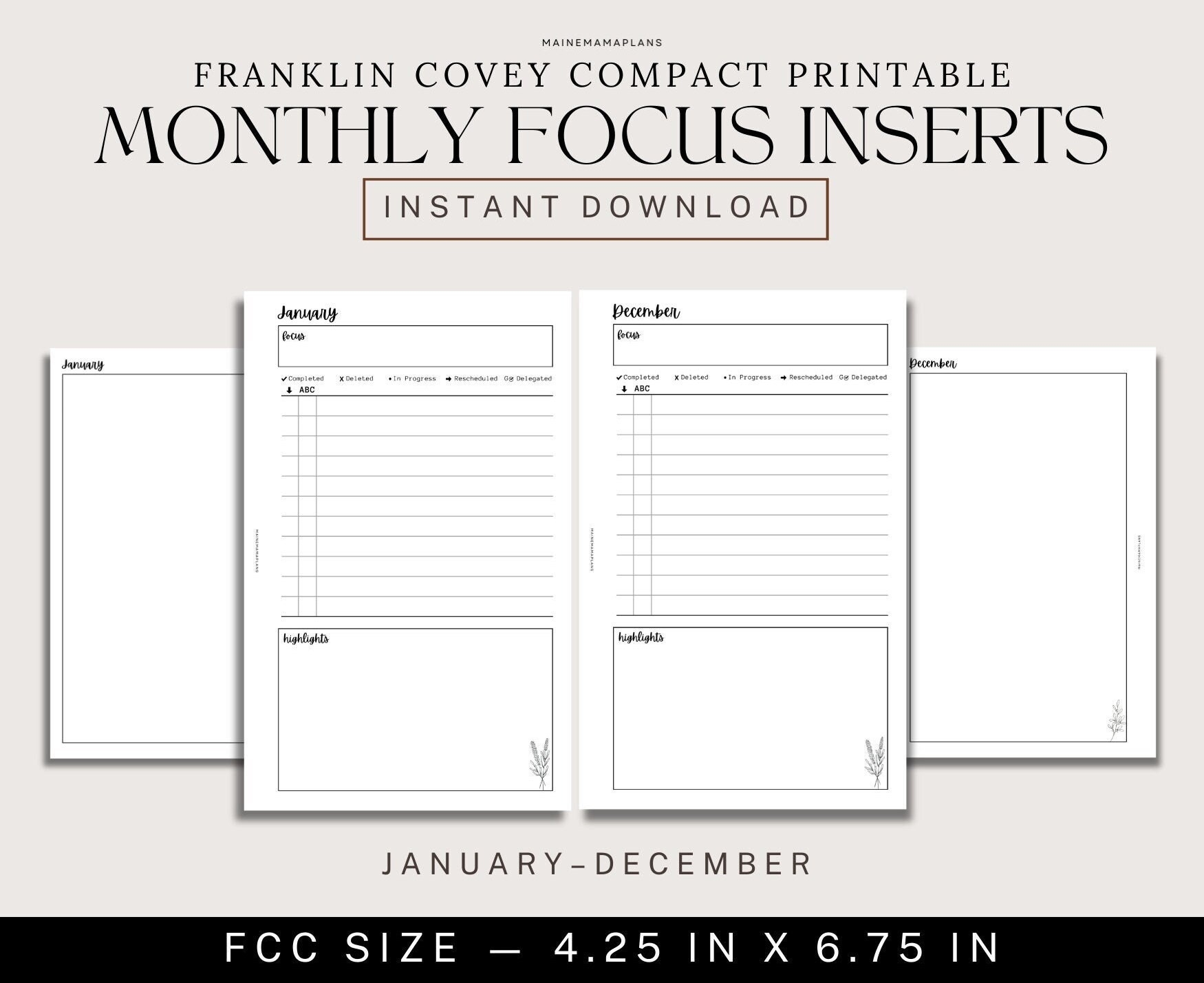 Franklin Planner Pdf Etsy