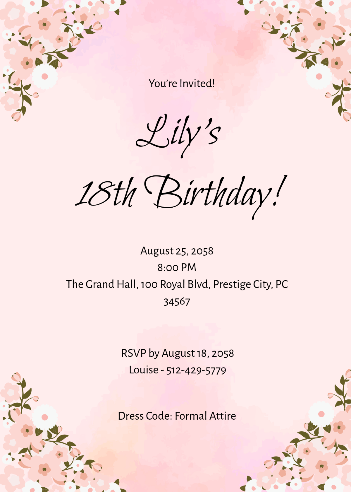 Printable Editable Online Invitation Free