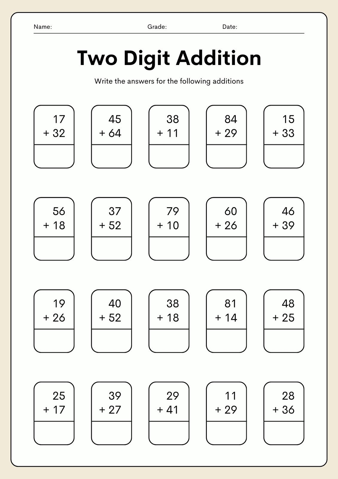Free 1st Grade Math Worksheet Templates To Customize Canva