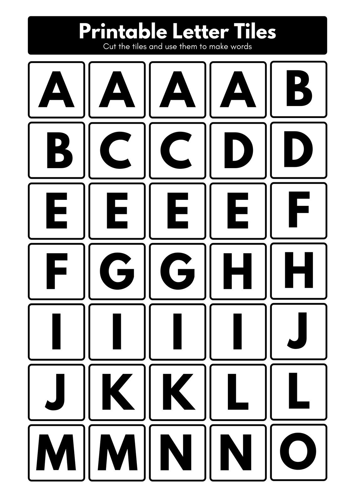Large Printable Editable Letters