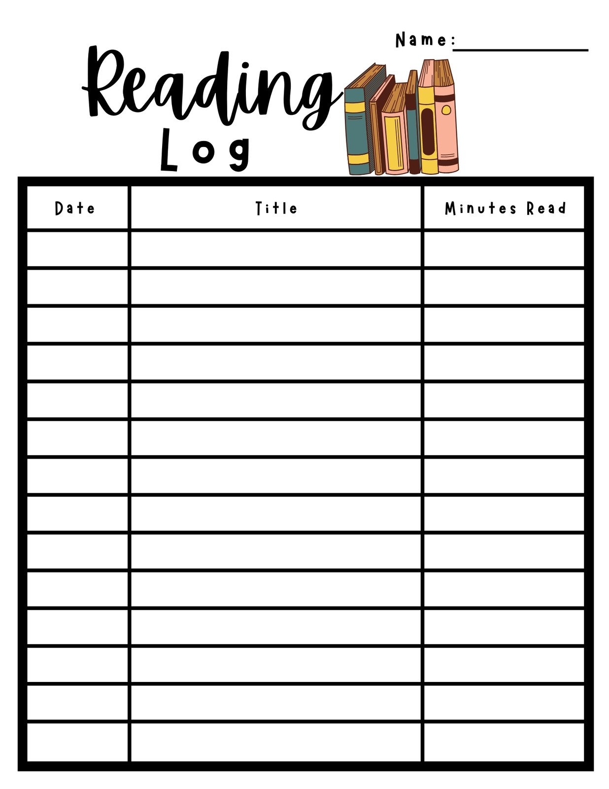 Editable Printable Reading Log With Parent Signature