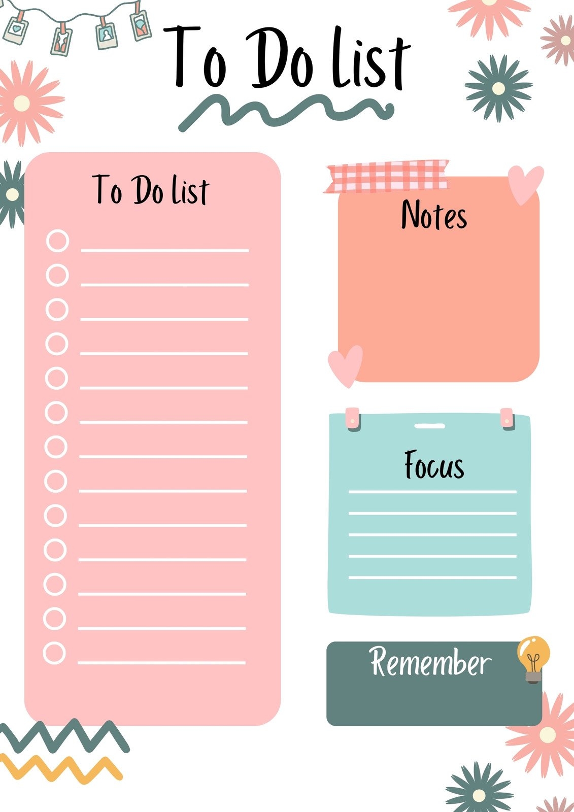Printable Editable To Do List