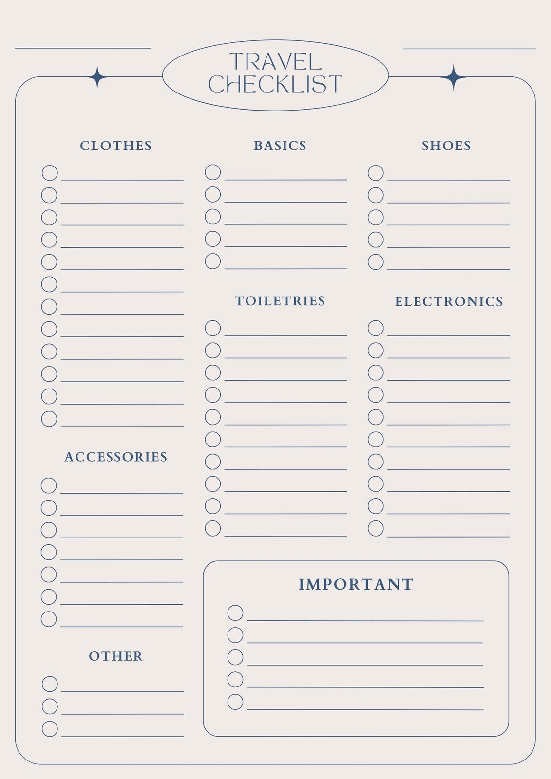 Editable Printable Beach Vacation Checklist