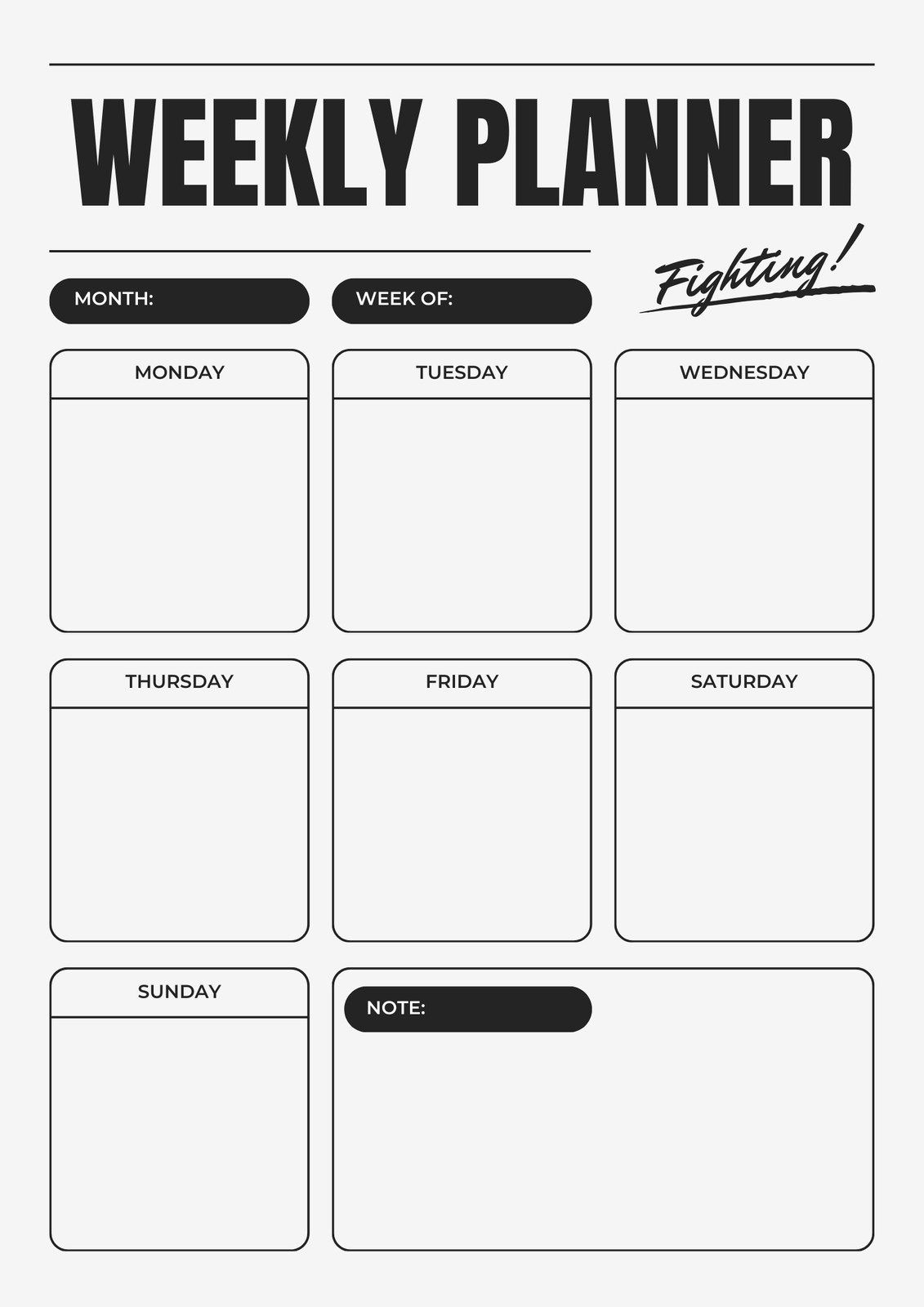 Editable Printable Weekly Assignments