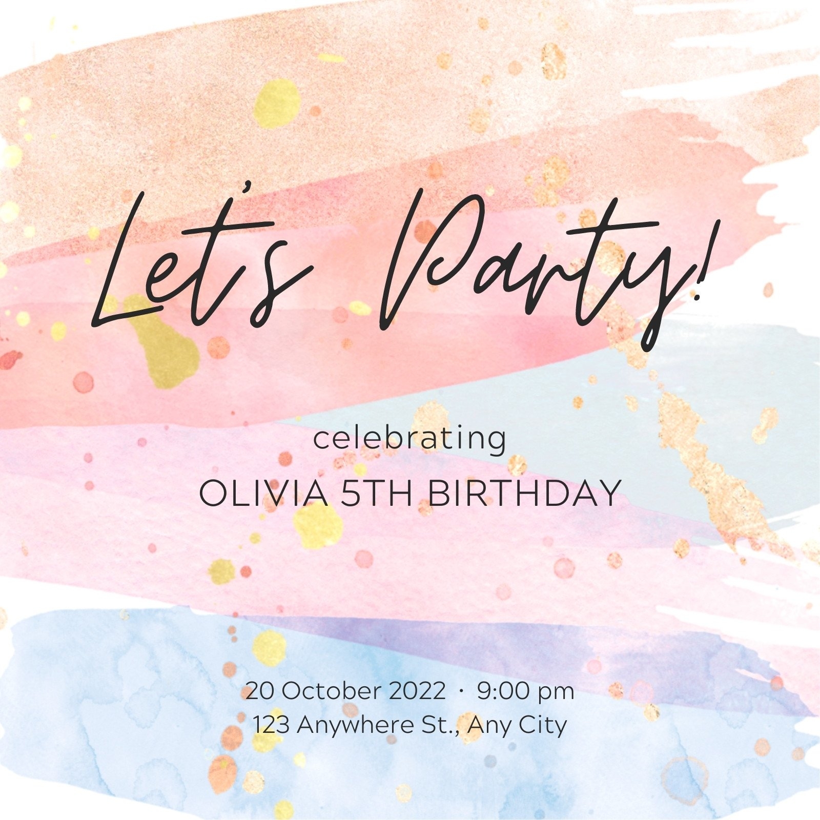 Birthday Party Invitations Free Printable Editable
