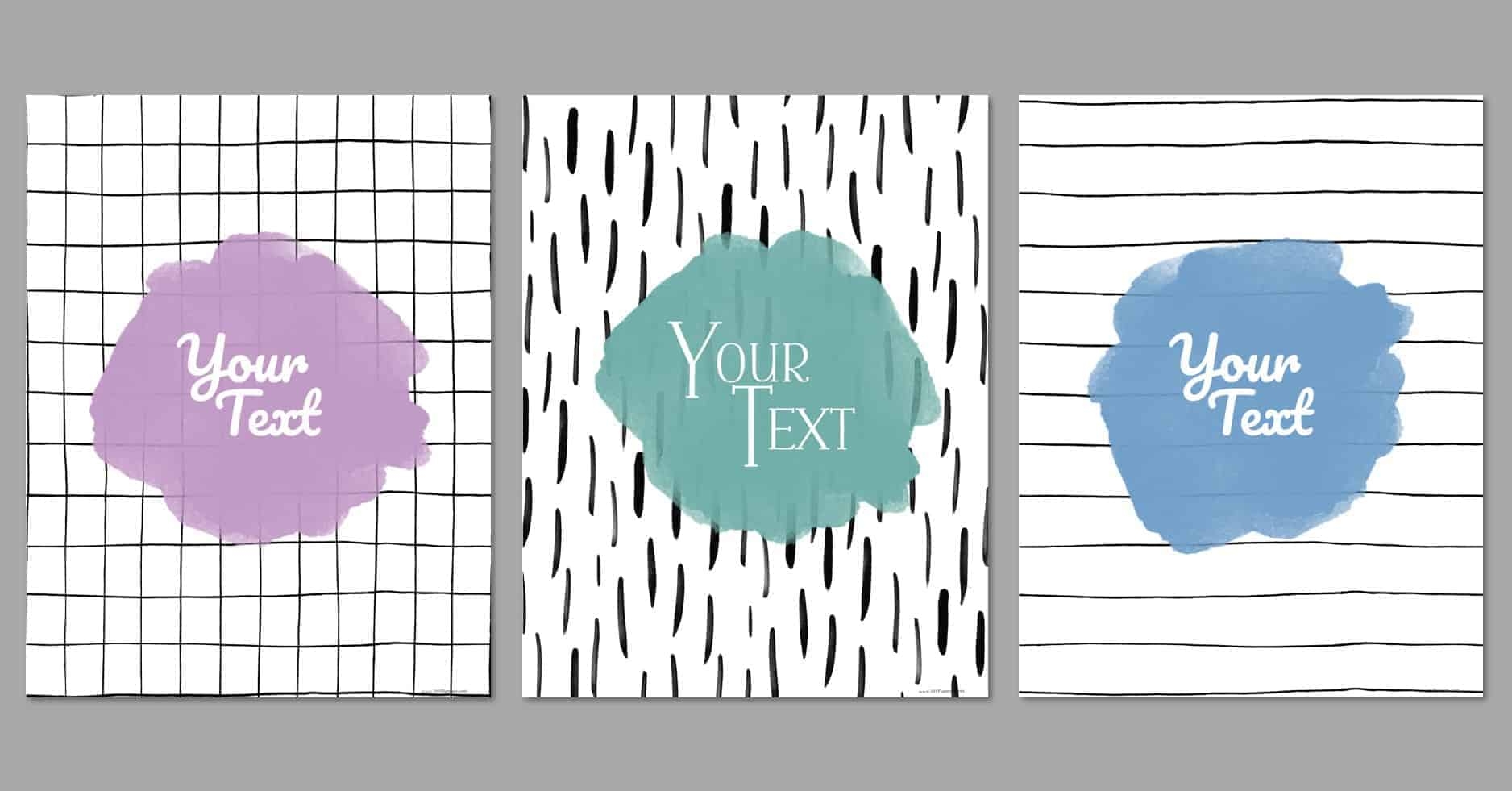 FREE Binder Covers Black And White With Custom Text