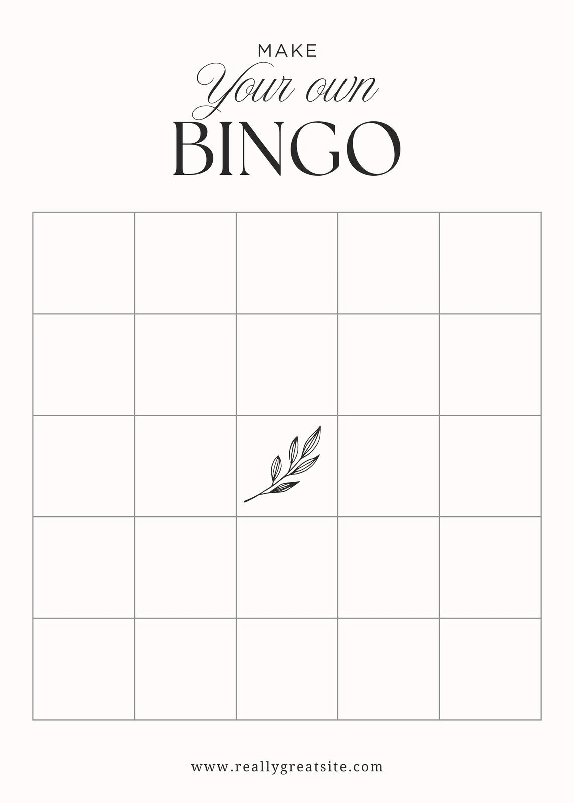 Printable Editable Bingo Board