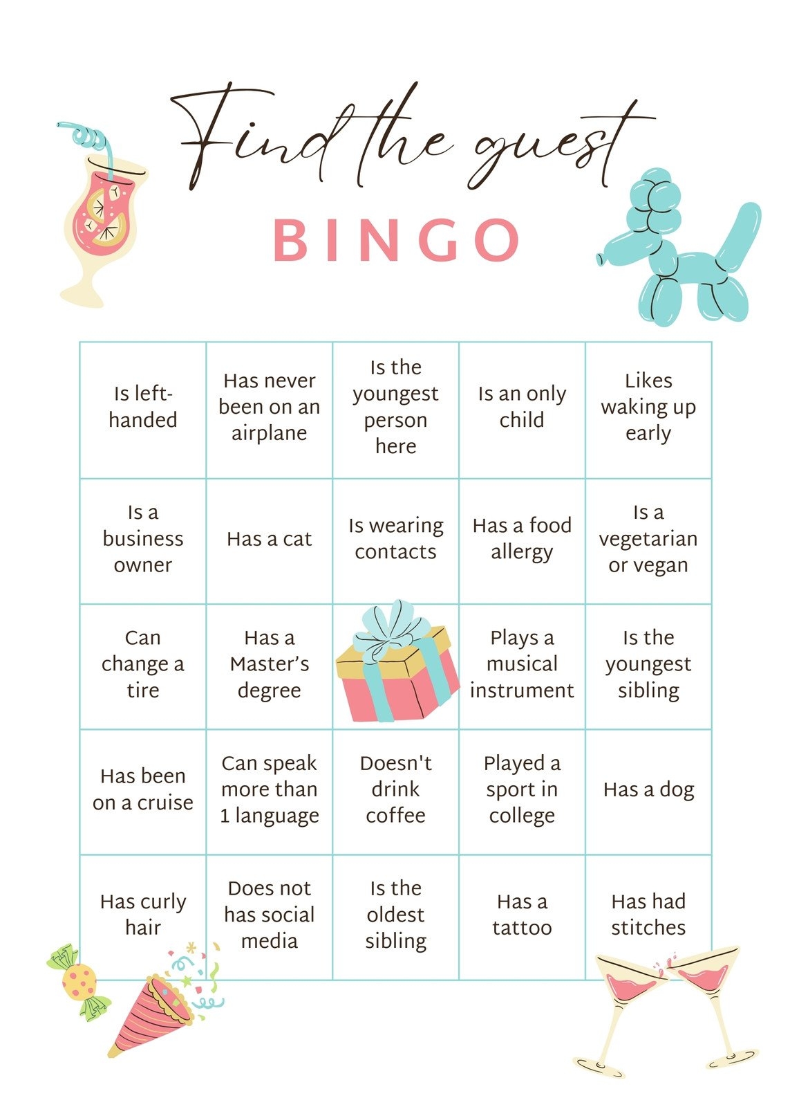 Printable Editable Bingo Board For Kindergarten