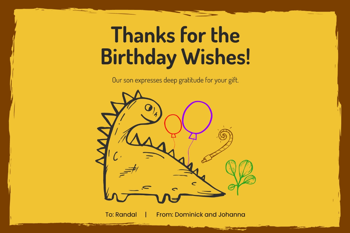 Free Birthday Thank You Card Templates Editable And Printable
