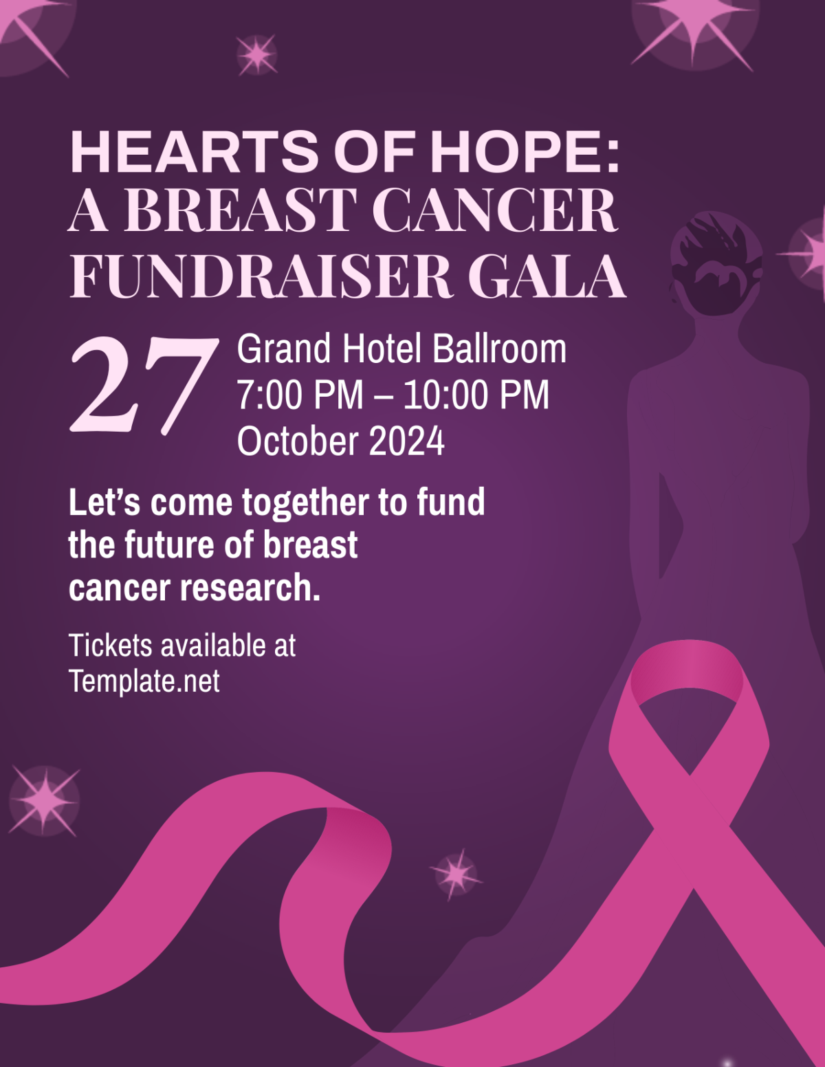 Free Breast Cancer Awareness Month Fundraiser Flyer Template To Edit Online