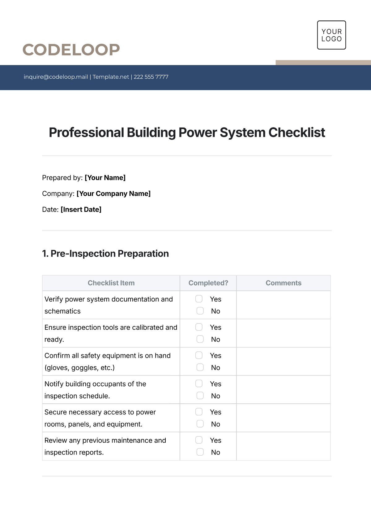 Free Building Maintenance Checklist Templates Editable And Printable
