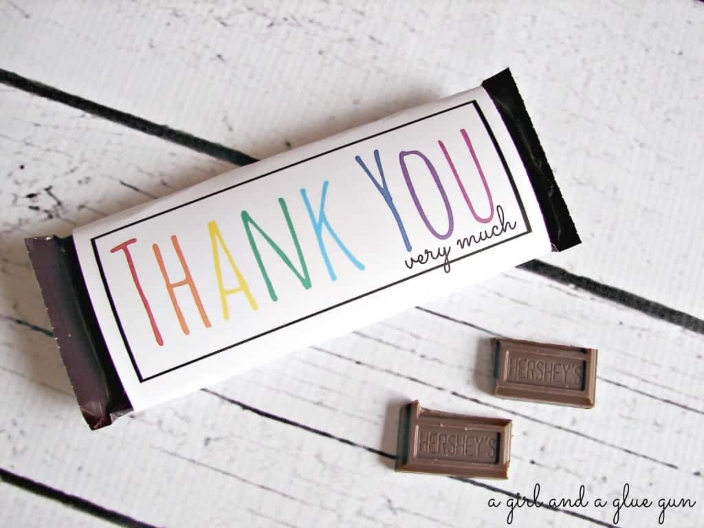 Free Candy Bar Wrapper Thank You and Congrats Printables A Girl And A Glue Gun