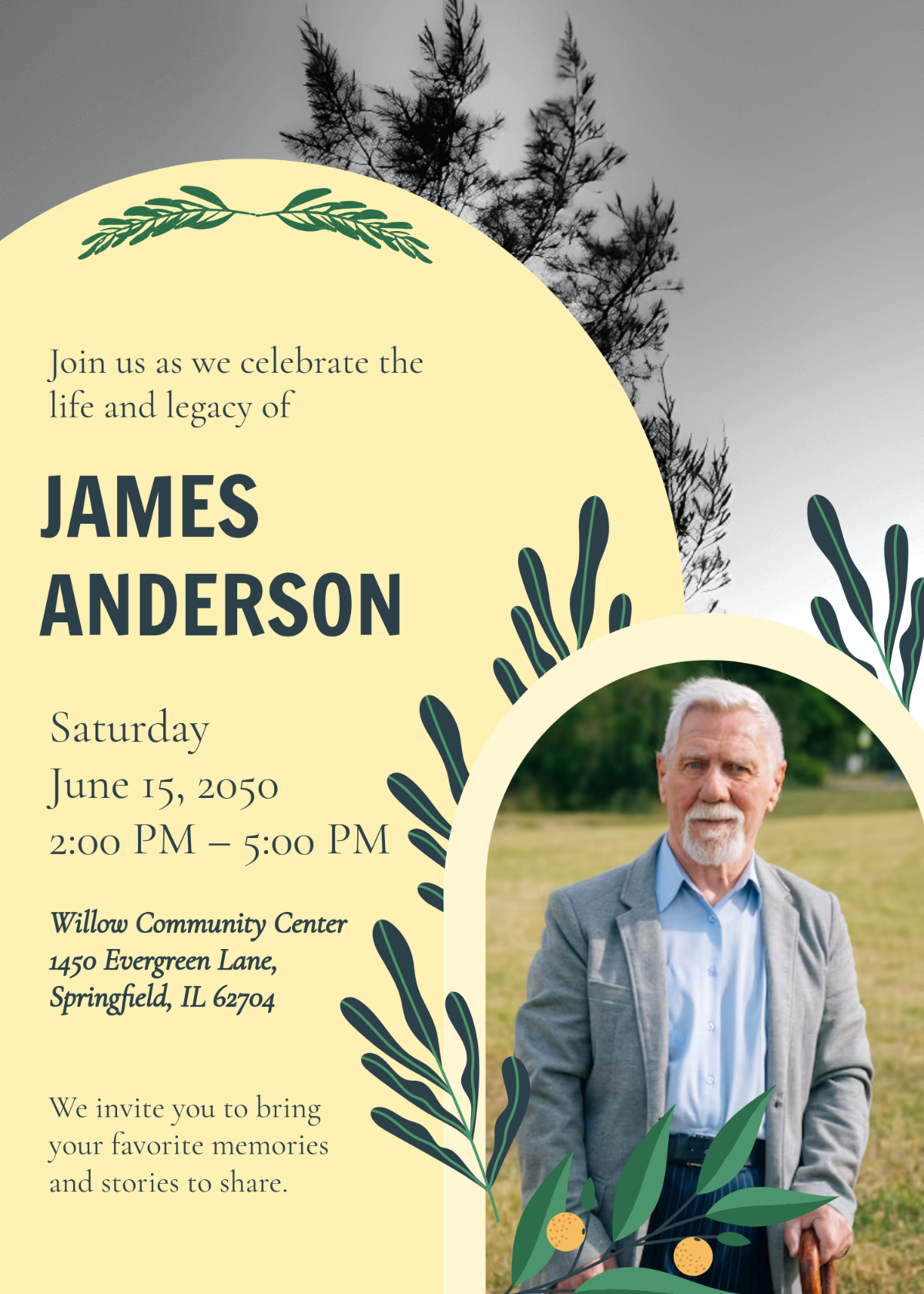 Free Editable Printable Celebration Of Life Pamphlet Template