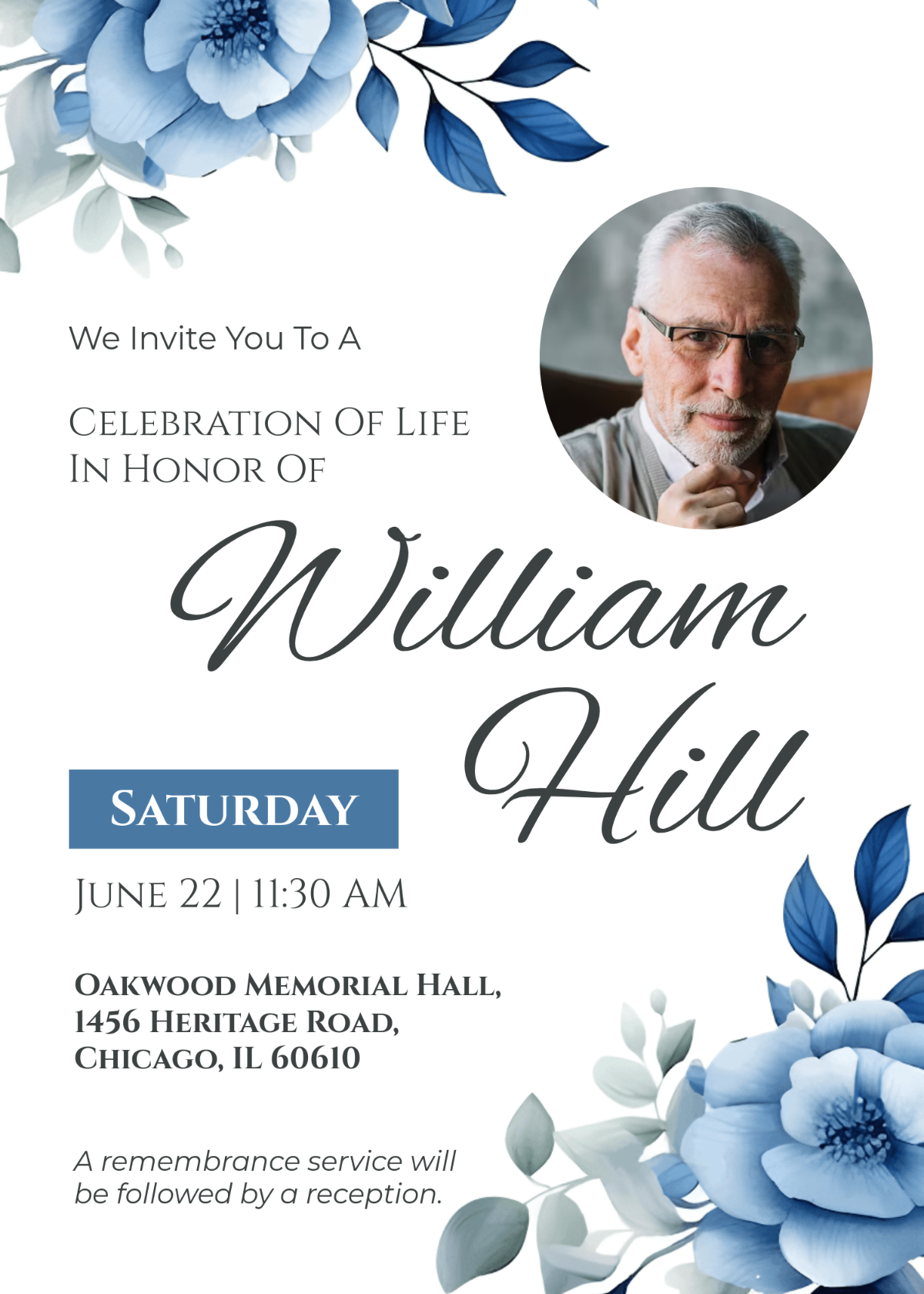 Free Celebration Of Life Invitation Templates Editable And Printable