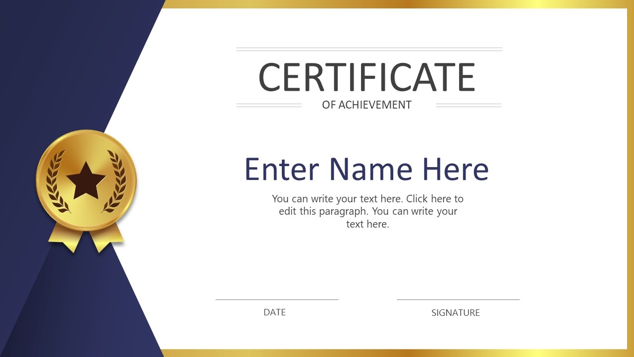 Free Certificate Template For PowerPoint Google Slides