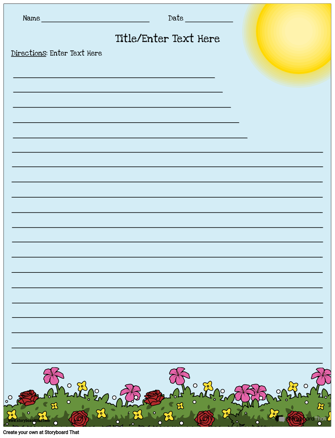 Free Creative Writing Worksheets By Storyboard That