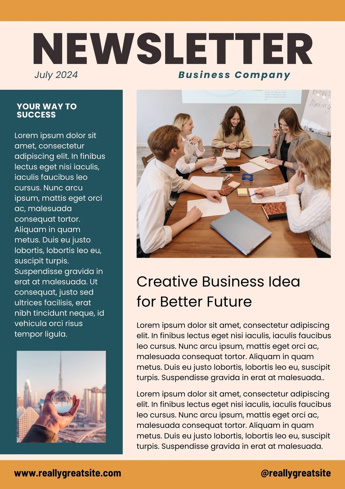 Free Custom Printable Company Newsletter Templates Canva