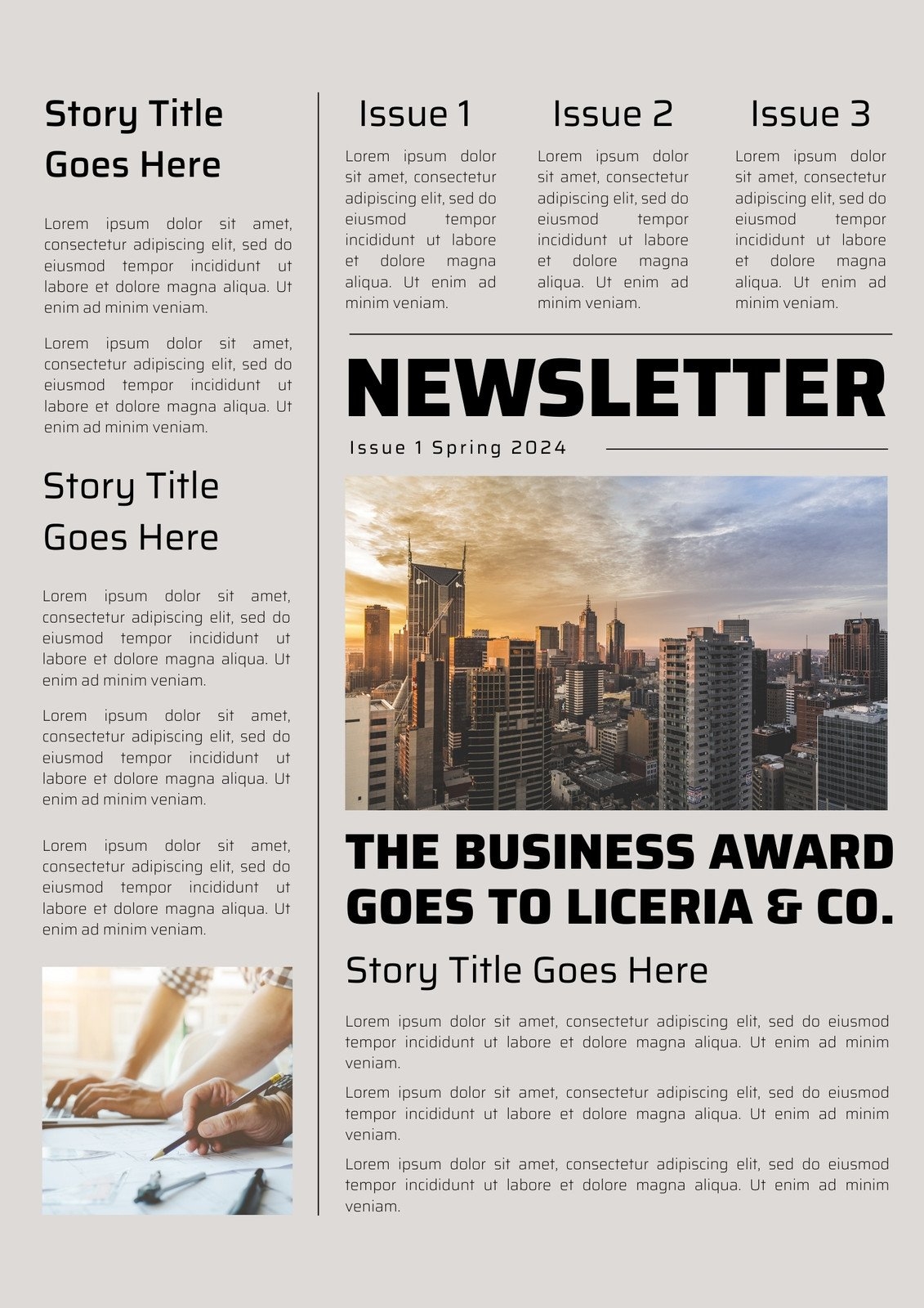 Free Custom Printable Company Newsletter Templates Canva