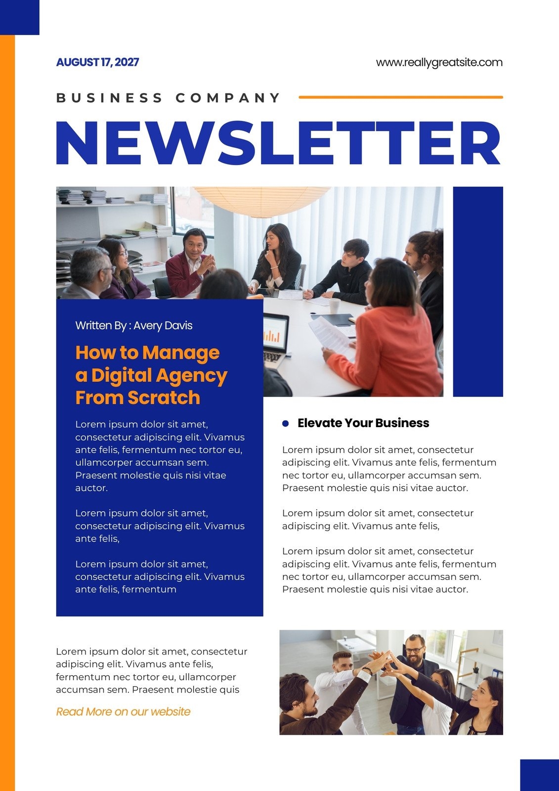 Free Custom Printable Company Newsletter Templates Canva