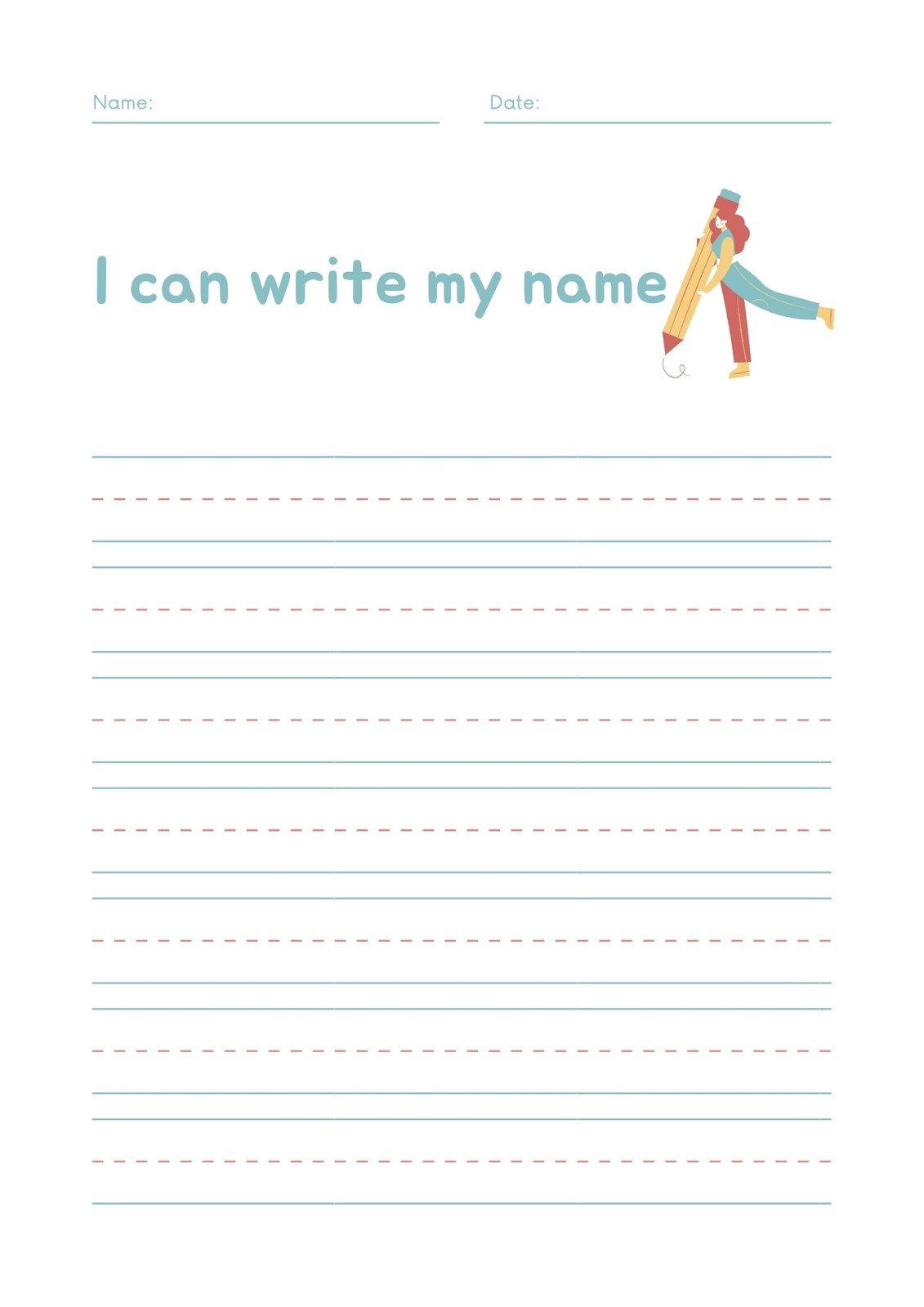 Free Editable Printable Handwriting Pages