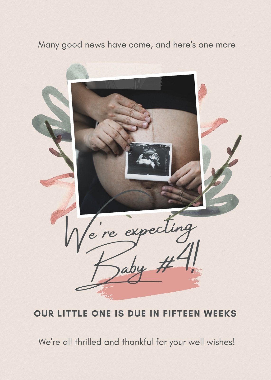 Editable And Printable Pregnancy Announcements