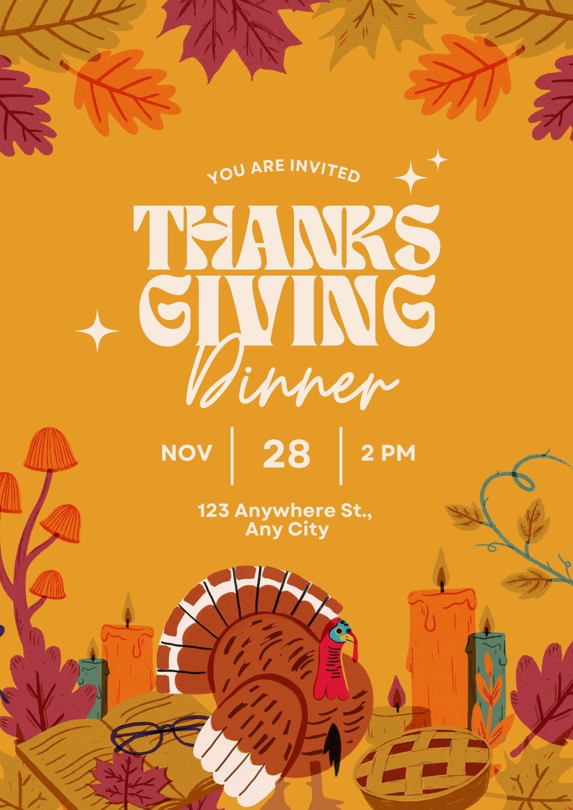 Free Custom Printable Thanksgiving Flyer Templates Canva
