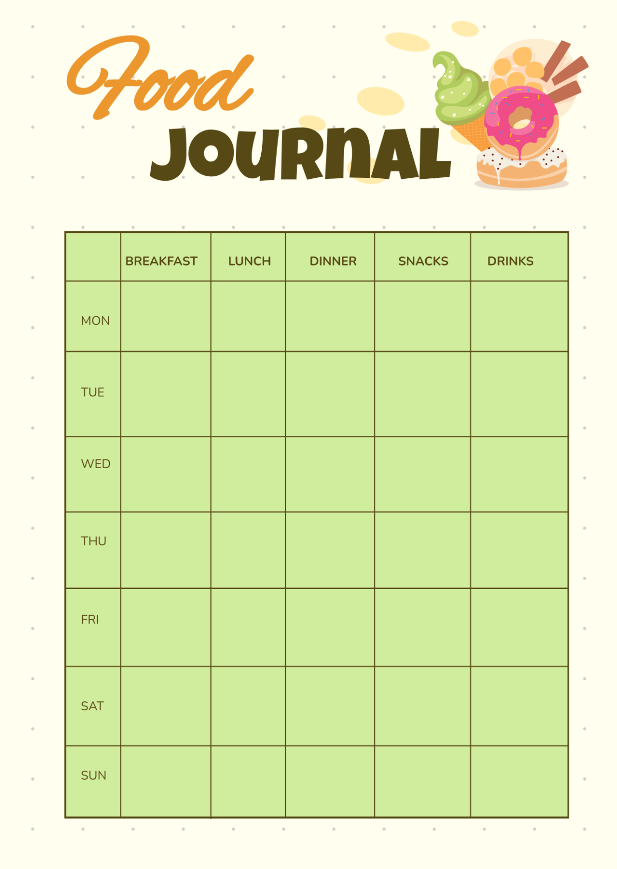 Free Daily Journal Template To Edit Online