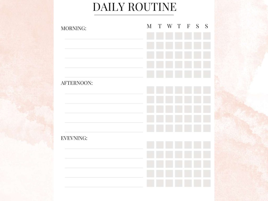 FREE Daily Routine Chart Printable That You Can Edit 