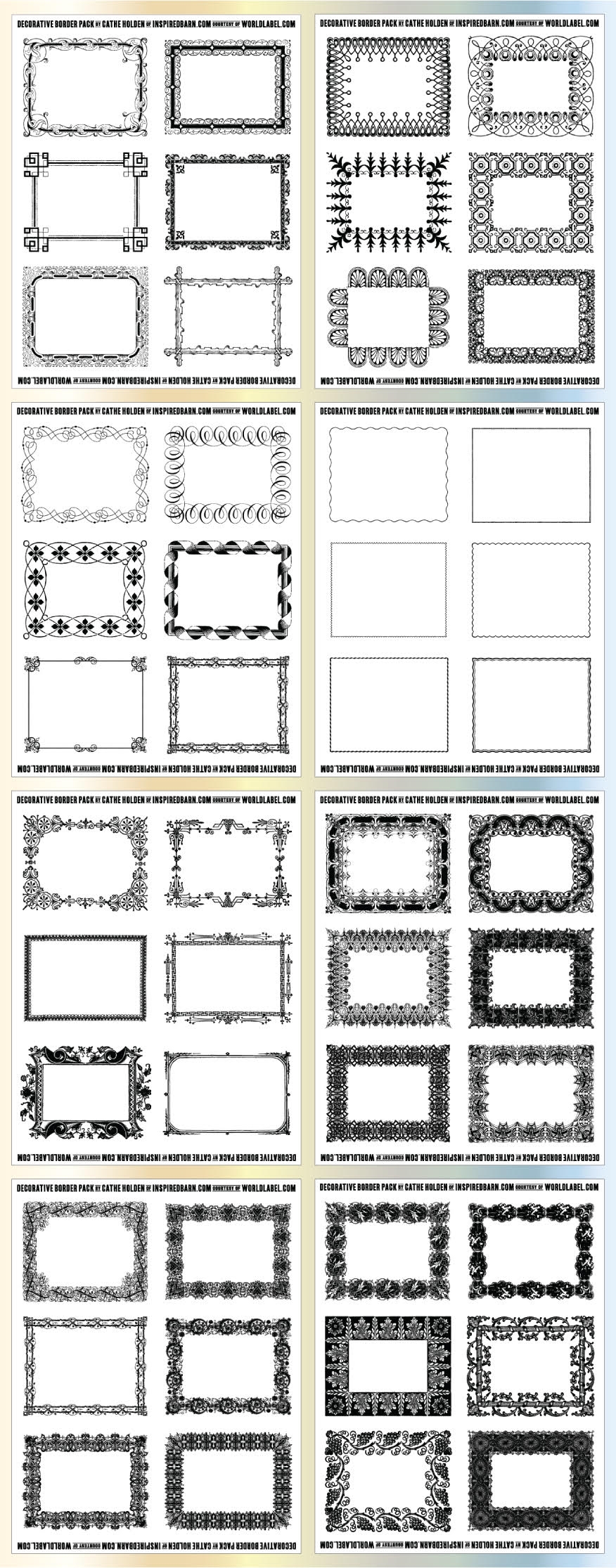 Free Decorative Border Pack Graphics By Cathe Holden Free Printable Labels Templates Label Design WorldLabel Blog 