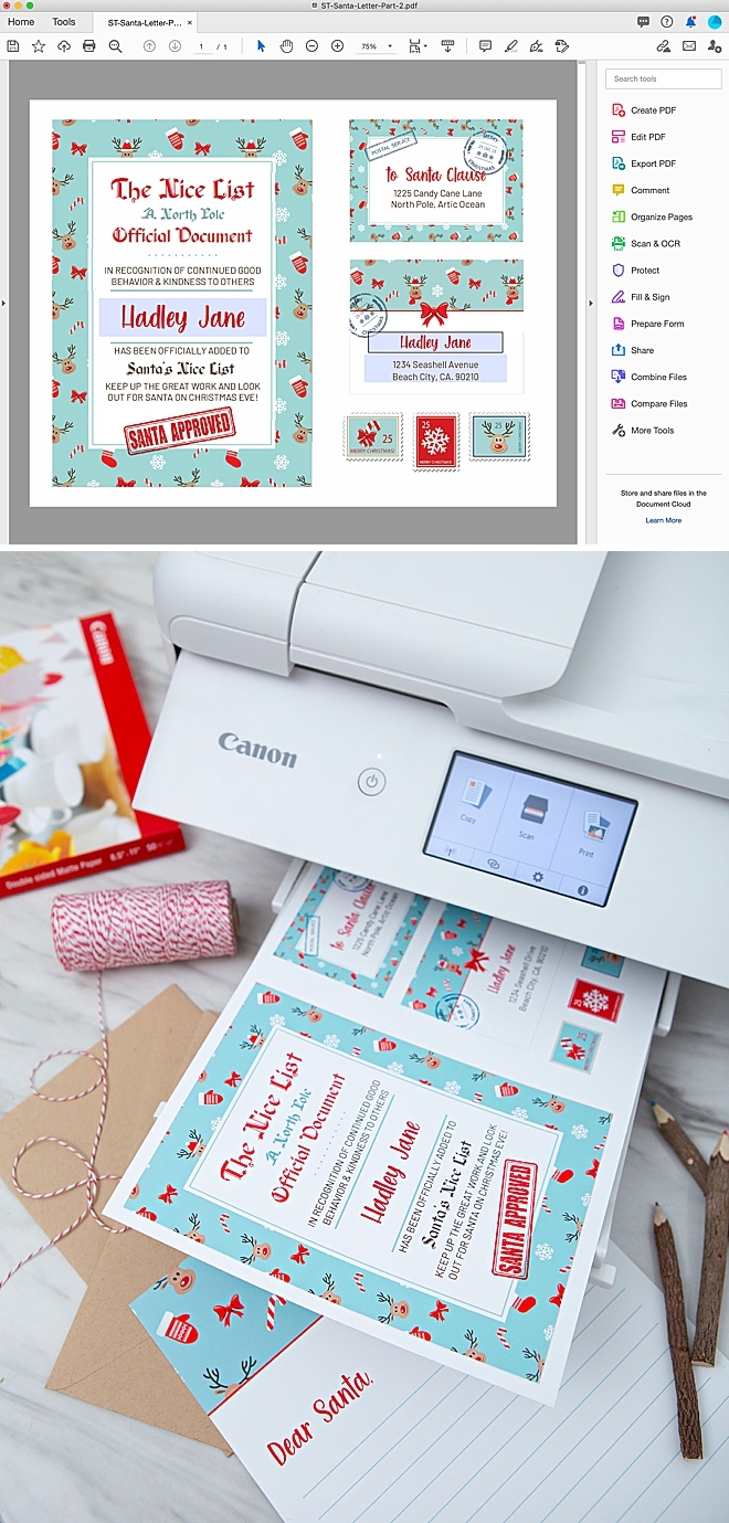 Free Editing And Printable Letter From Santa