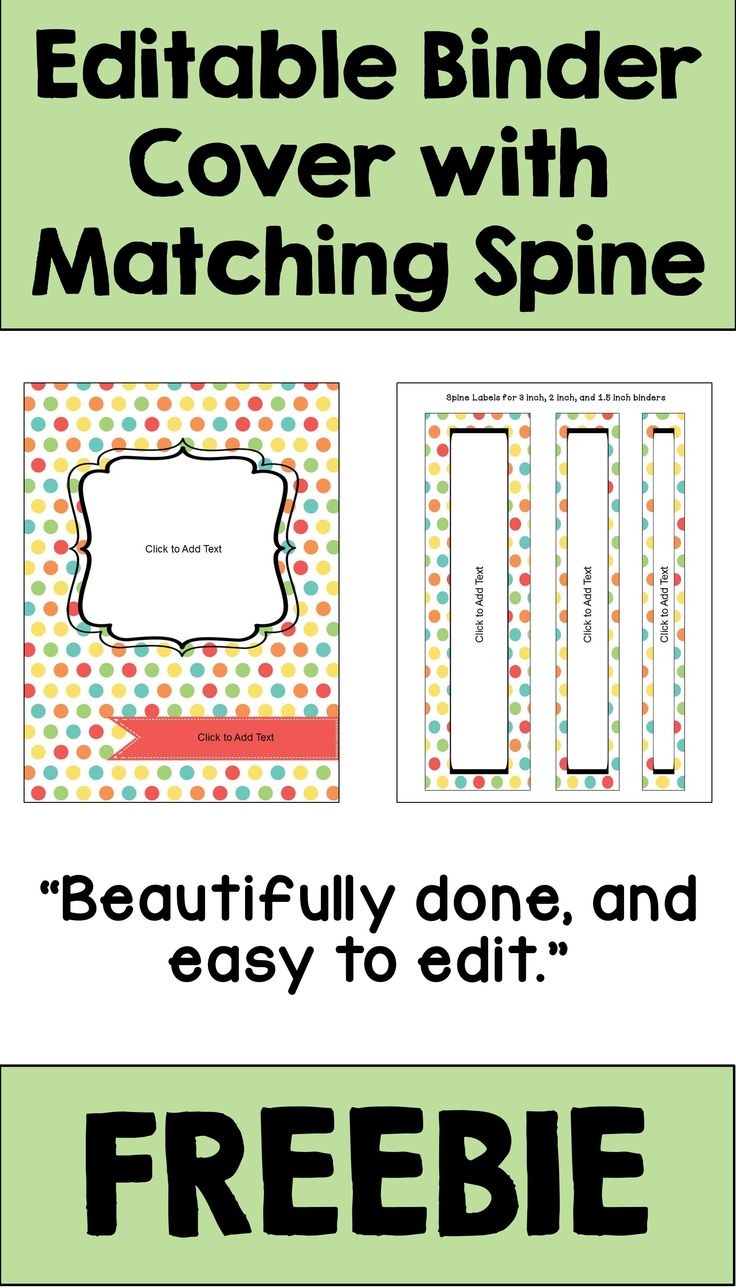 Free Printable Editable Binder Covers And Spines