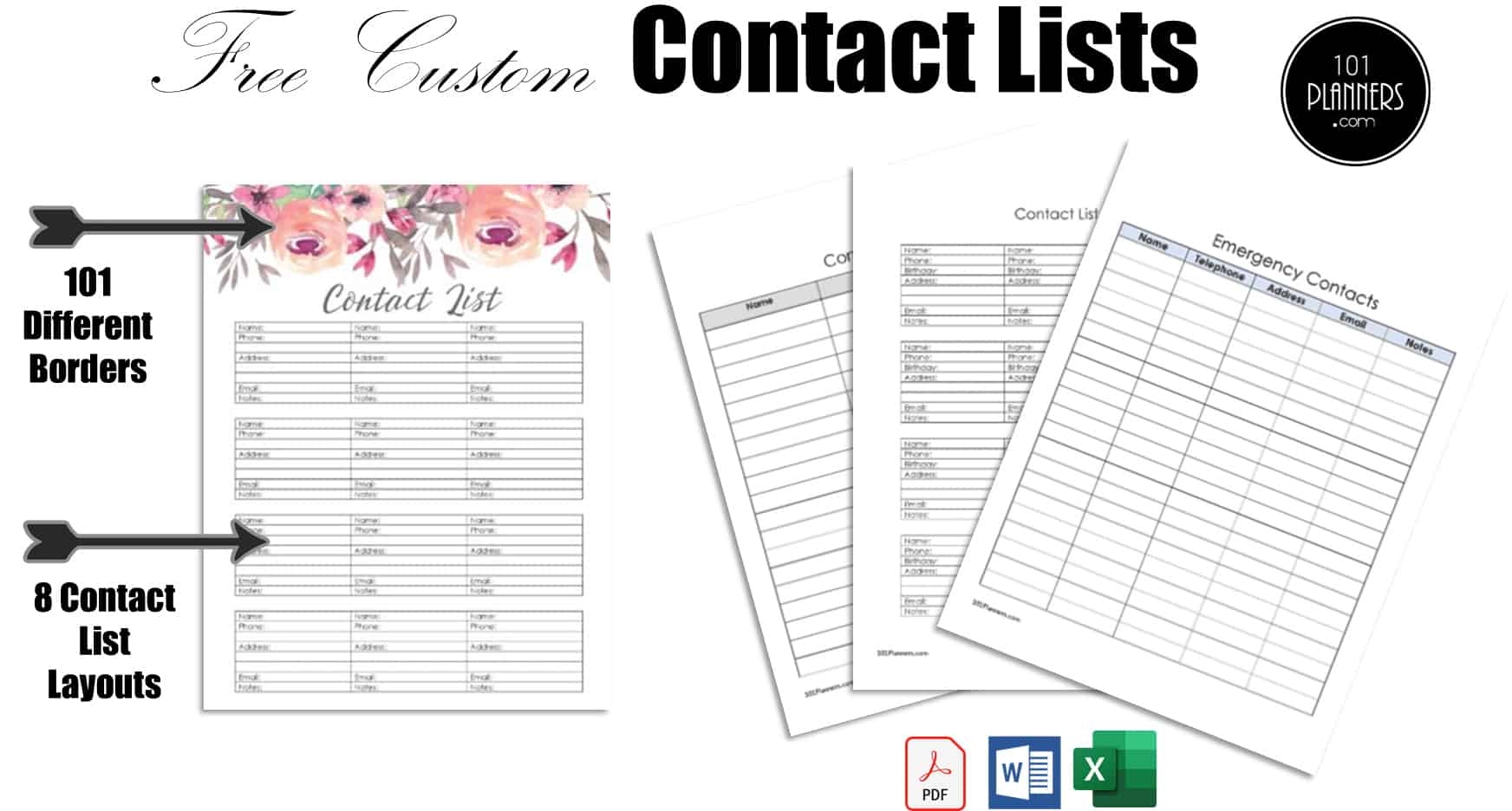 Printable Editable Address Book