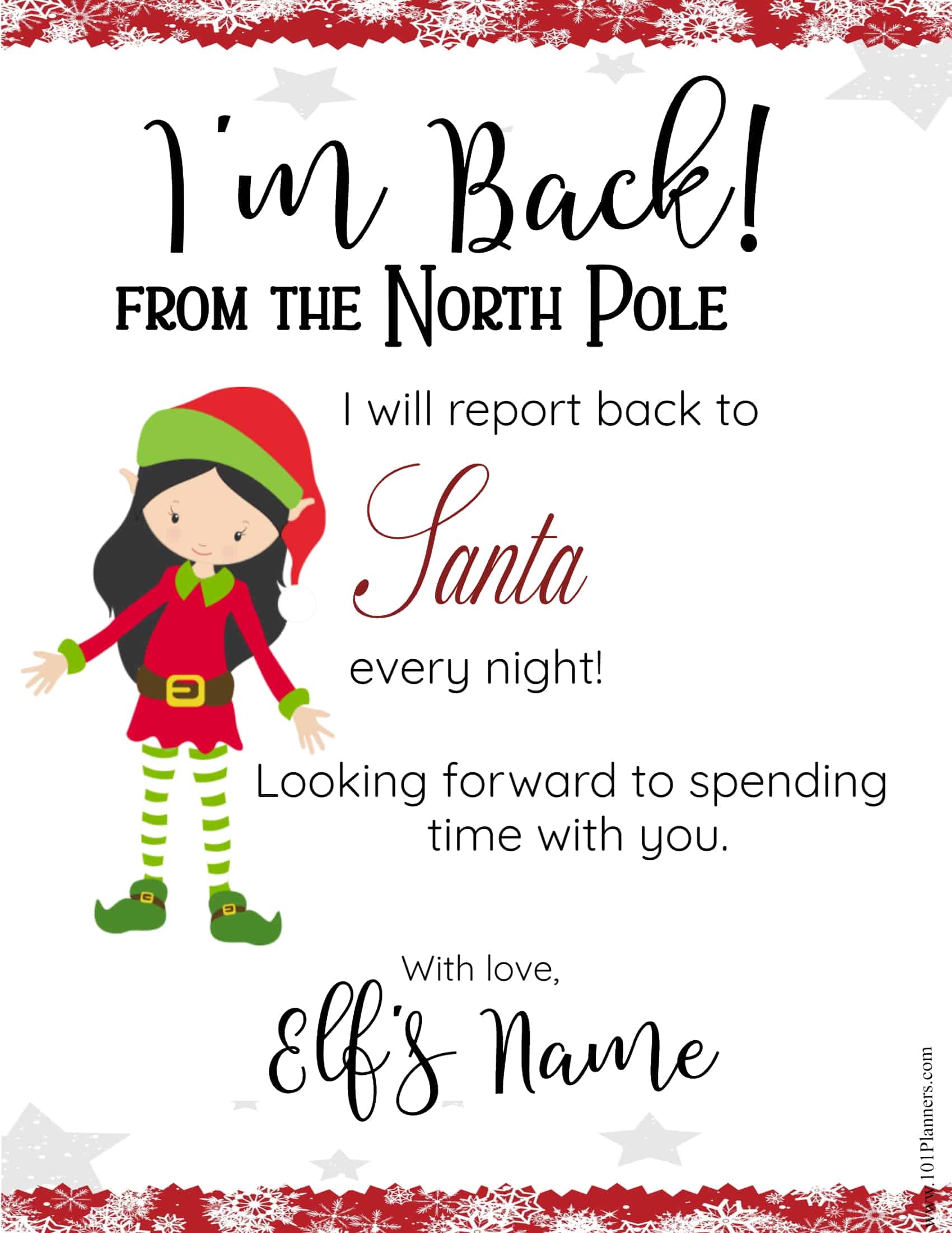 Free Printable Editable Elf On The Shelf Letter