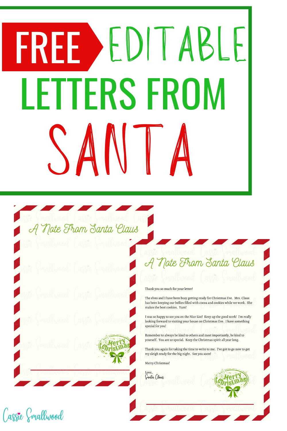 Printable And Editable Letter From Santa