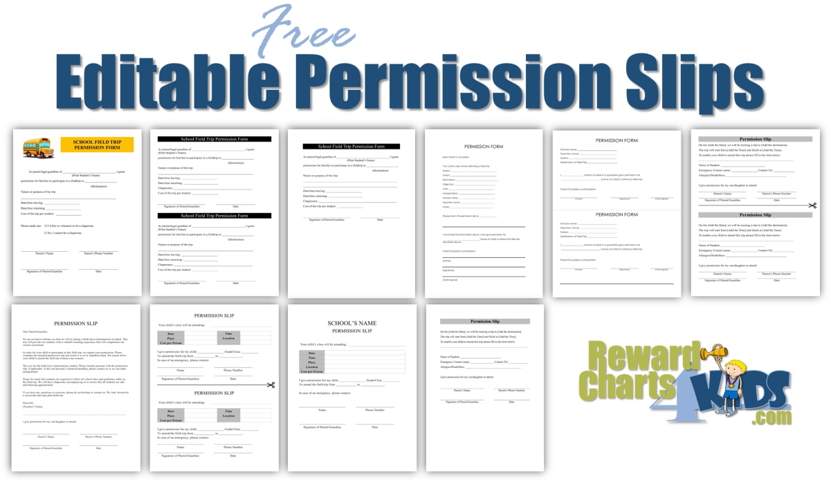 Editable Printable Permission Slips For Field Trips