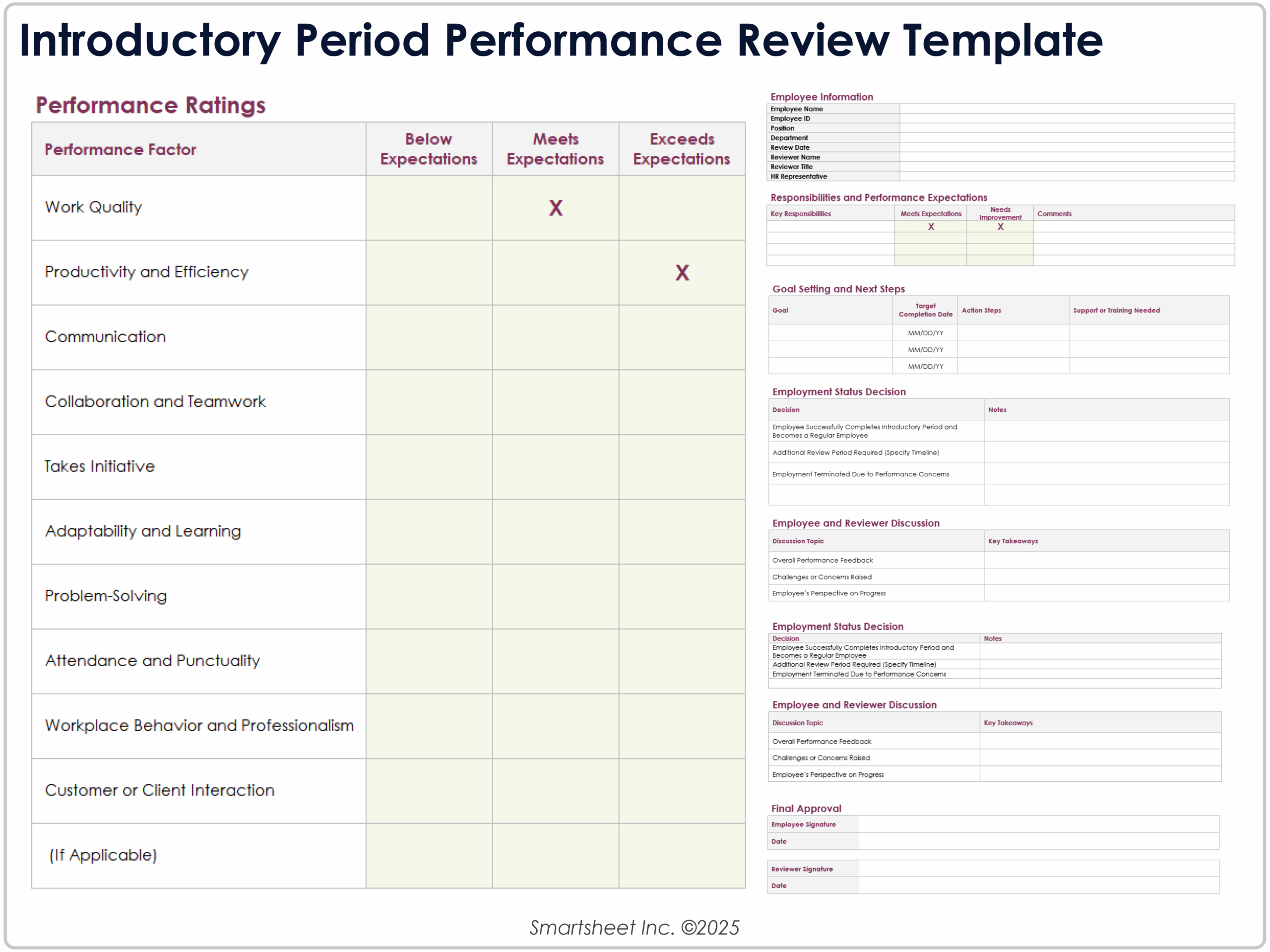 Free Editable And Printable Performance Reports