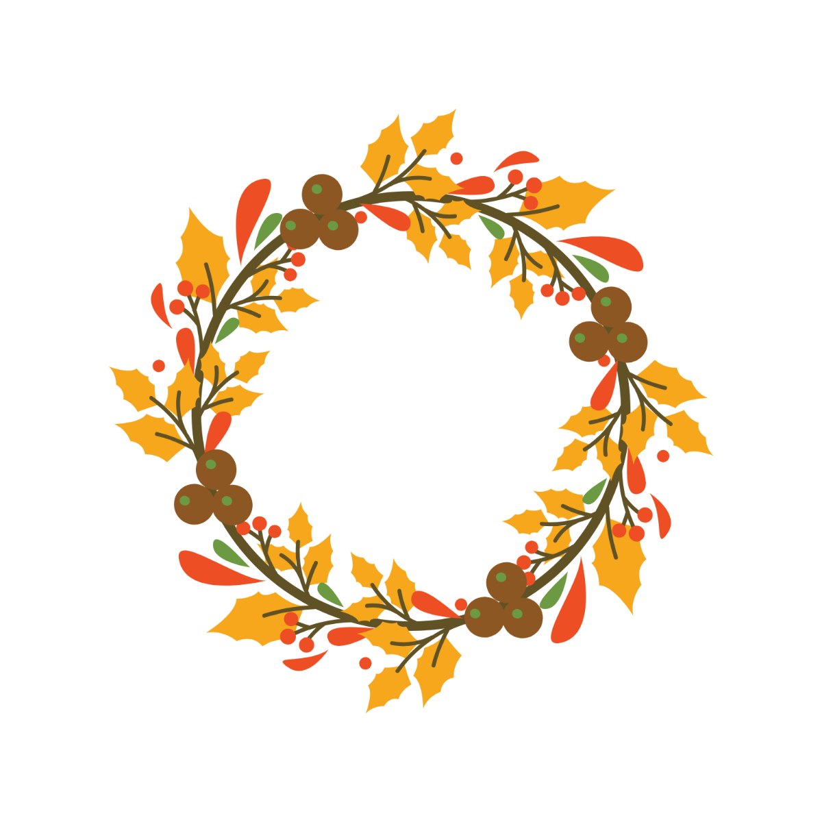 Free Fall Wreath Clipart Template To Edit Online