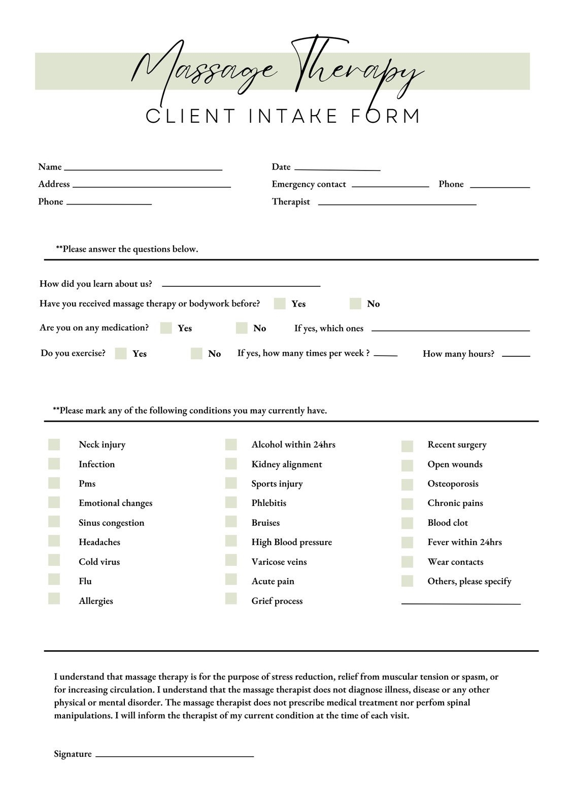 Printable Editable Form Templates