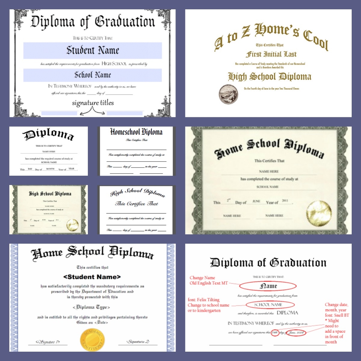 Homeschool Diploma Editable And Printable