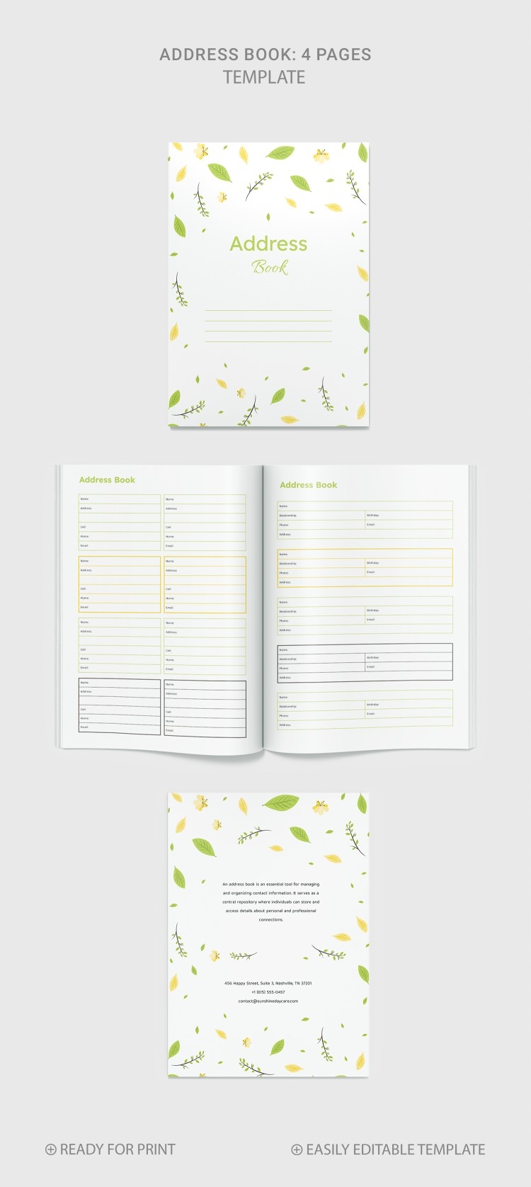 Free Large Print Address Book Template In Google Docs And Microsoft Word Thegoodocs