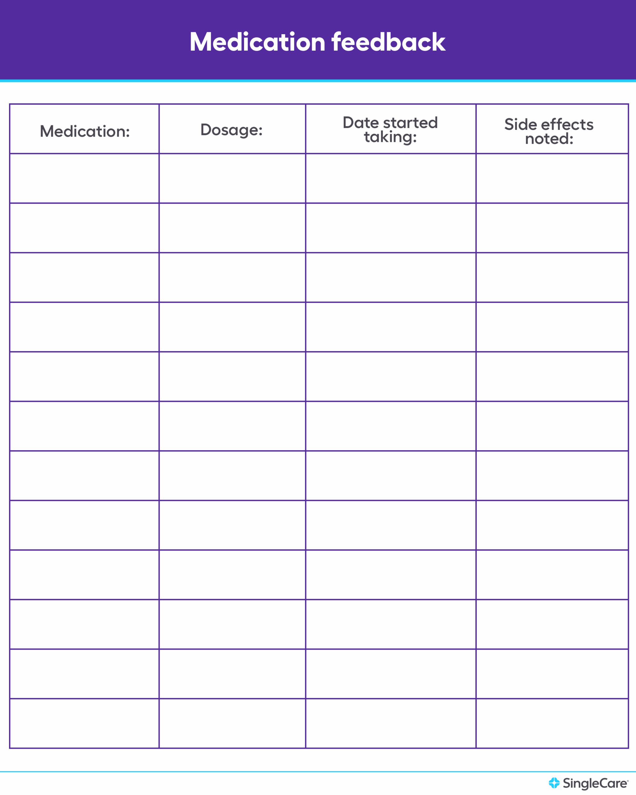 Printable And Editable Medical Administration Record