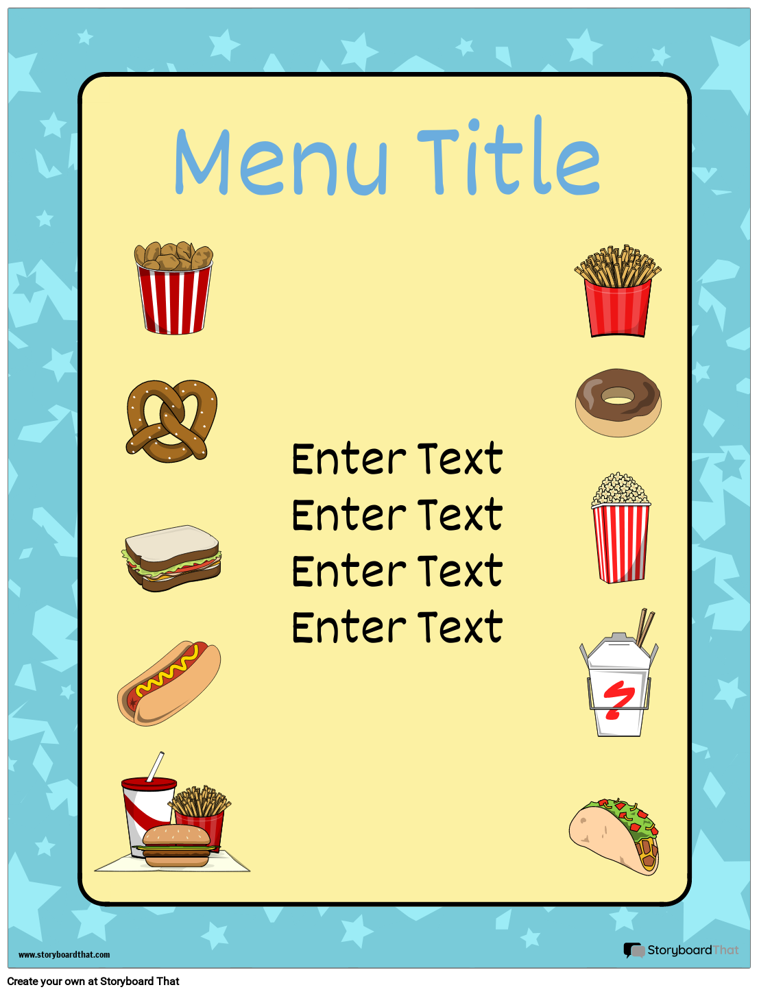 Free Menu Templates Design Online With Storyboard That