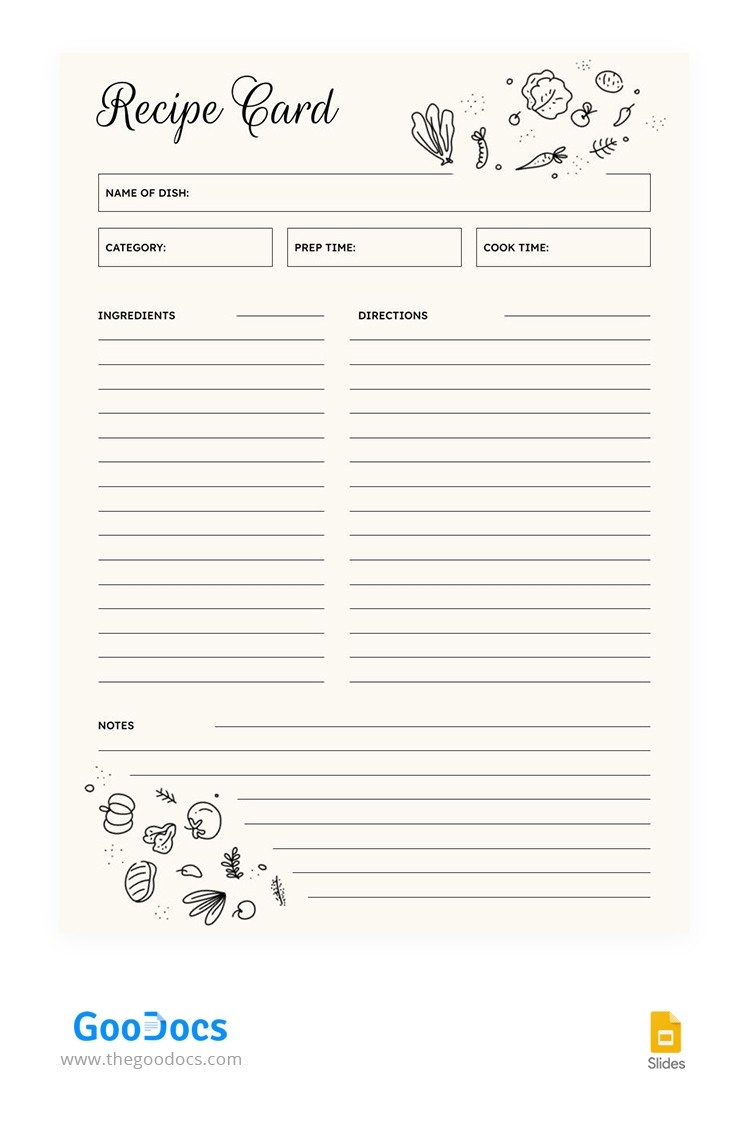 Printable Editable Recipe Pages