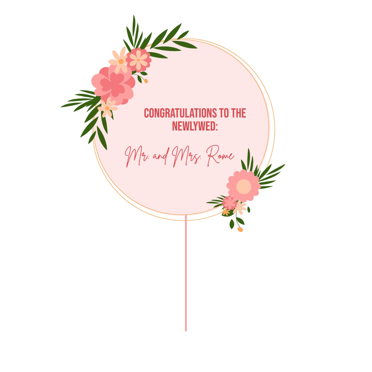 Free Mr And Mrs Cake Topper Template To Edit Online