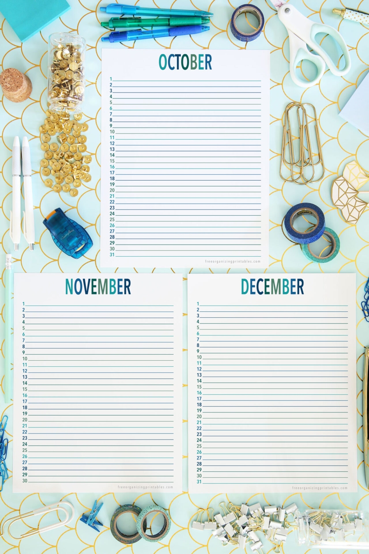 Editable Blank Perpetual Calendar Printable