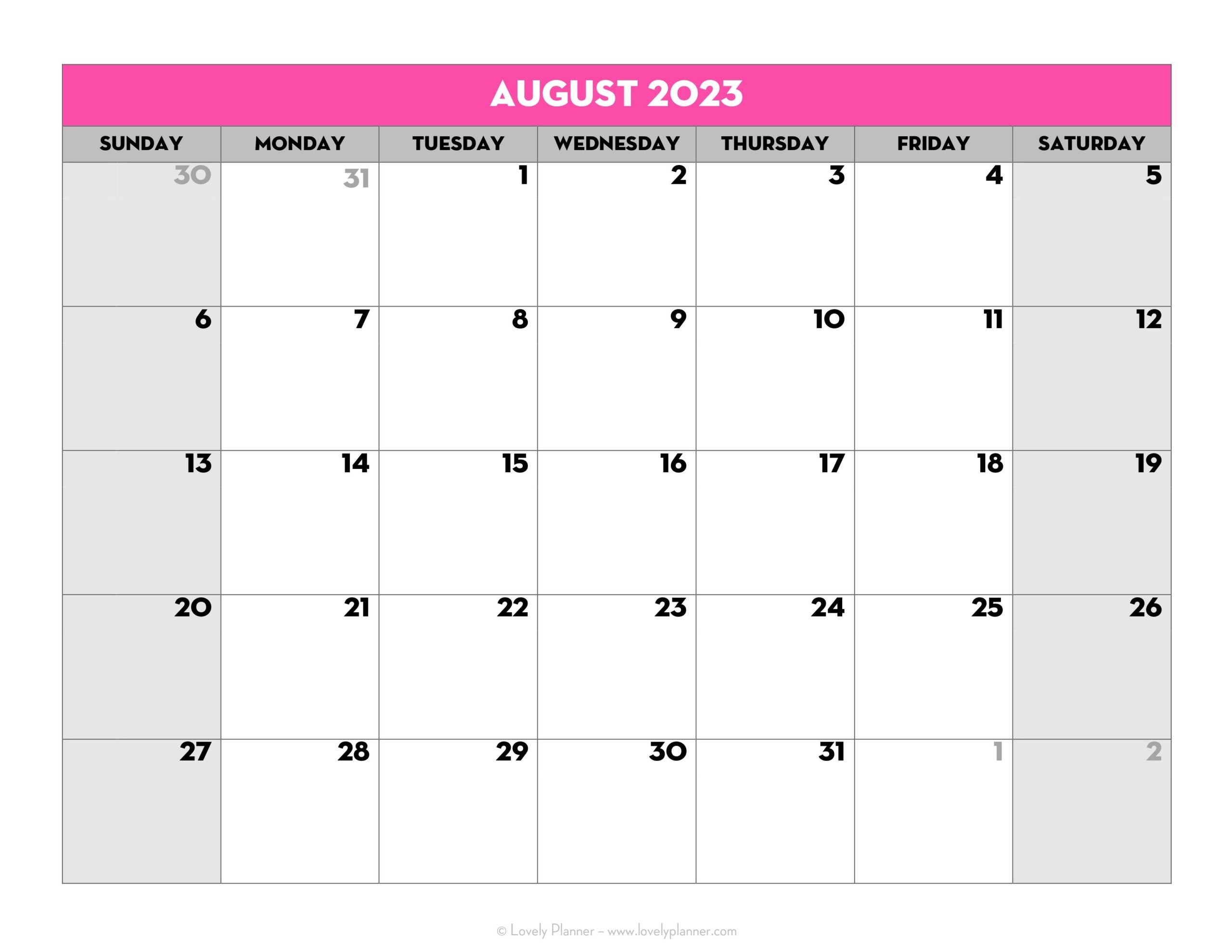 School Editable Printable Calendar Jpg