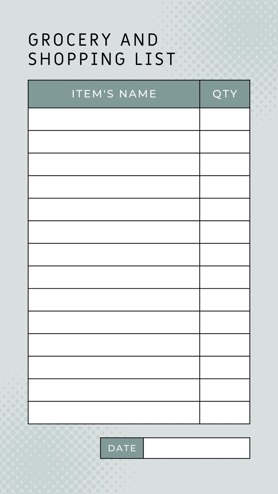 Free Printable And Customizable Grocery List Templates Canva