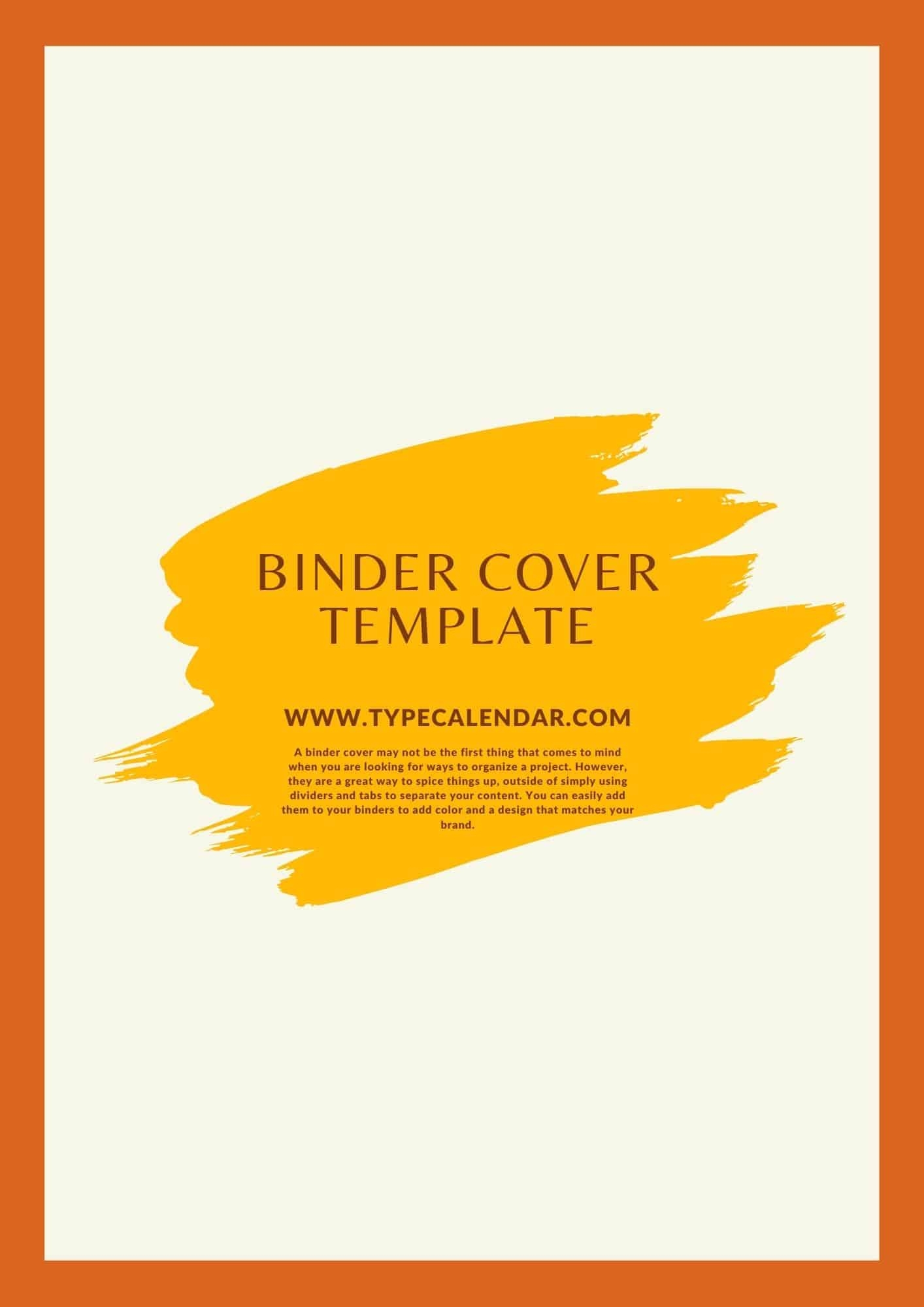 Binder Front Cover Free Printable Editable