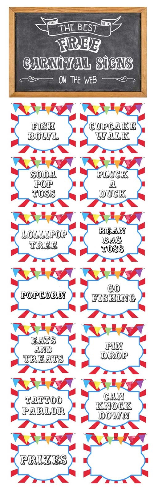 FREE Printable Carnival Signs Worksheets Library