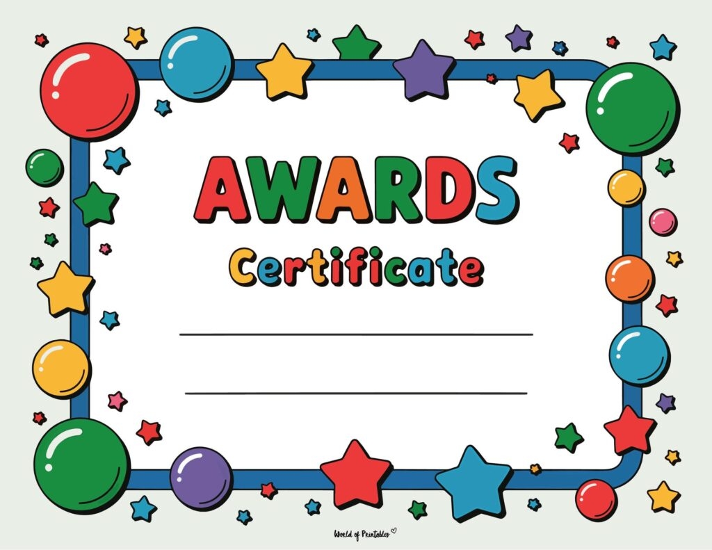 Free Printable Certificate Of Achievement Templates For Kids World Of Printables